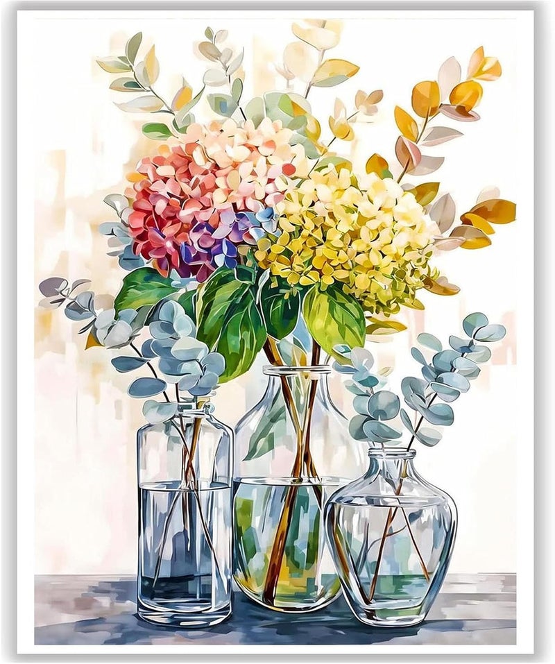 hito Flowers Paint by Numbers Kit for Adults - Flower Paint by Numbers Kit for Adults Beginner for Gift Home Wall Decor 16x20 Inch - Image 1